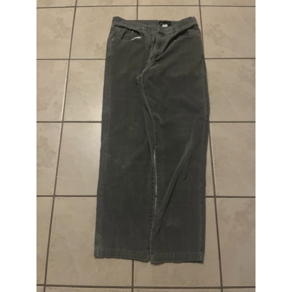 Eddie Bauer Men's Gray Corduroy Straight Leg Solid Cotton Pants Size 33